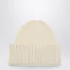 Destin White Wool And Cashmere Beanie