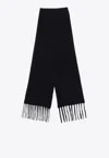 Destin Wool And Cashmere Fringed Scarf In Black