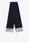 Destin Wool And Cashmere Fringed Scarf In Blue