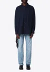 Destin Charcoal Grey Wool And Cashmere Overshirt In Blue