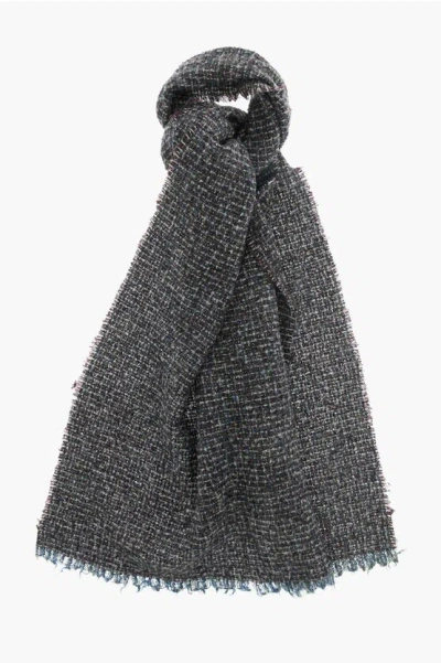 Destin Wool Blend Fancy Scarf In Grey