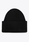 Destin Anthracite Wool And Cashmere Beanie In Black