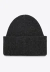 Destin Anthracite Wool And Cashmere Beanie In Gray