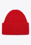 Destin Wool-blend Ribbed Beanie In Red