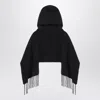 Destin Wool Hooded Cape In Black