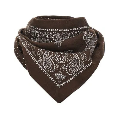 Destin Wool Scarf With Bandanda Motif In Brown