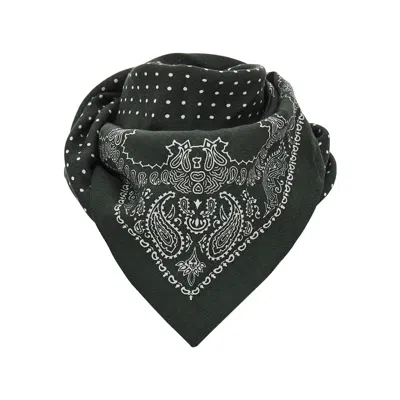 Destin Wool Scarf With Bandanda Motif In Black