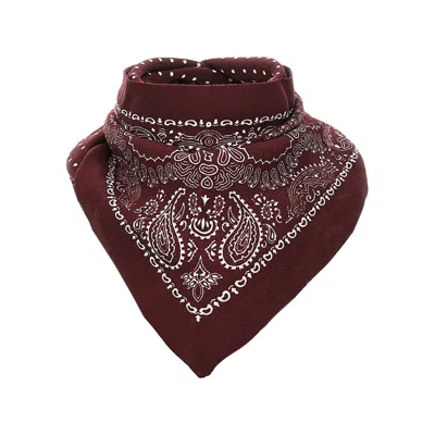 Destin Wool Scarf With Bandanda Motif In Red