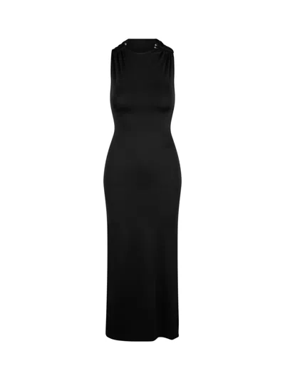 Destination Haway Ankle-length Tight-fit Piercing Dress In Black