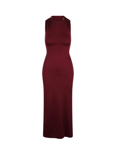 Destination Haway Ankle-length Tight-fit Piercing Dress In Red