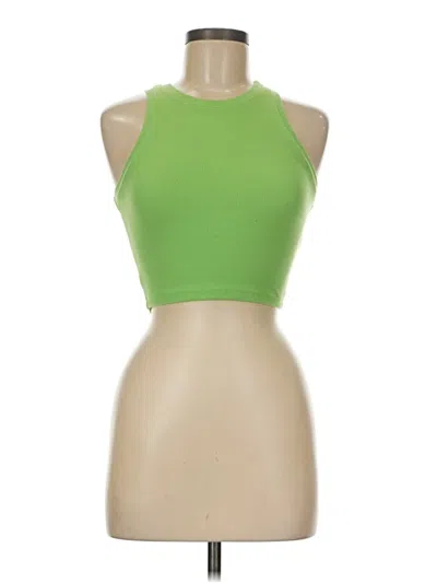 Pre-owned Destined Tank Top Green Halter Neckline Tops
