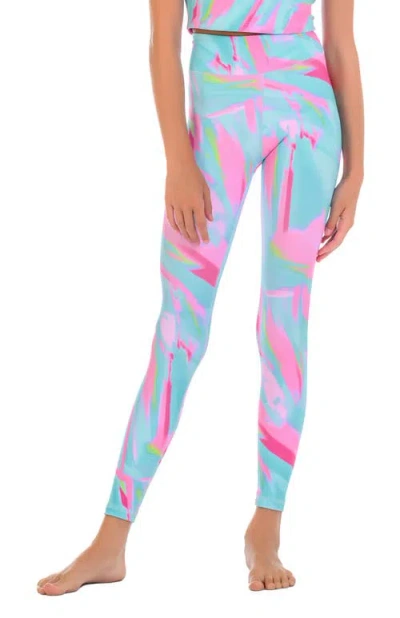 Destira Kids'  High Waisted Performance Legging In Blue