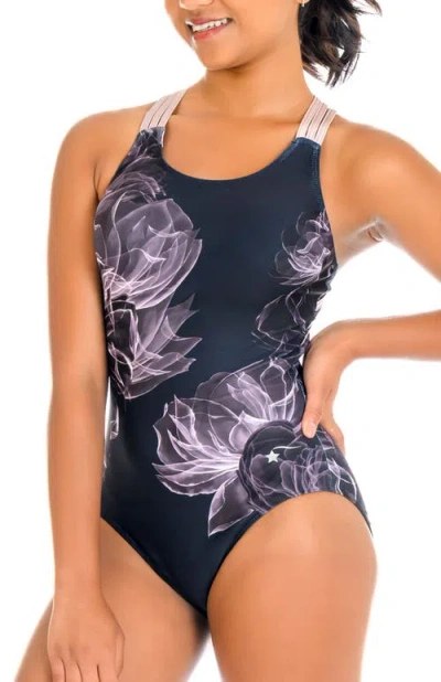 Destira Kids'  Midnight Bloom Leotard In Purple