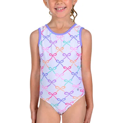 Destira Kids'  Take A Bow Leotard In Blue