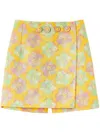 D'estree All Over Floral Shorts In Yellow