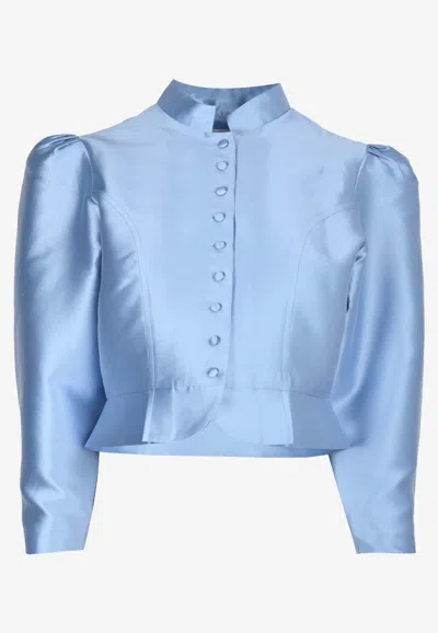 D'estree Amoako Fitted Jacket In Blue