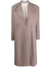 D'estree Barbara Stripe-detail Single-breasted Coat In Brown