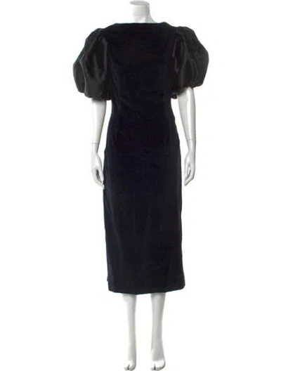 Pre-owned D'estree Bateau Neckline Long Dress In Black