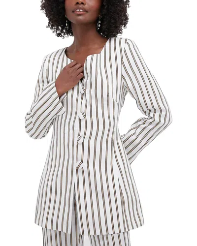 D'estree Destree Claude Linen Stripes Blouse In Multi