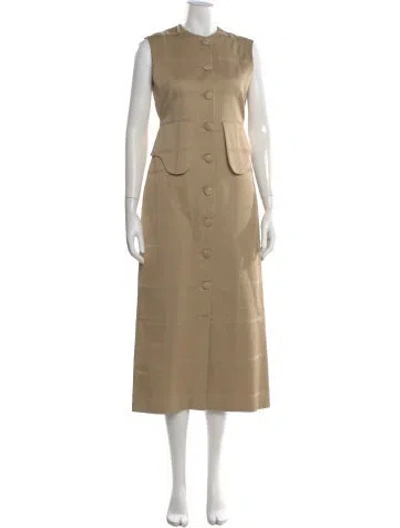 Pre-owned D'estree Crew Neck Long Dress In Neutral