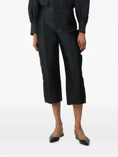Pre-owned D'estree Cropped Tailored Trousers In Black
