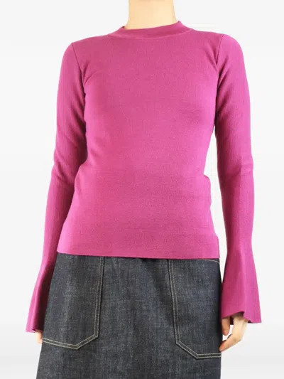 Pre-owned D'estree Flare-sleeved Sweater In Purple