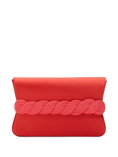 D'estree Gerrit Braided-strap Satin Clutch Bag In Red