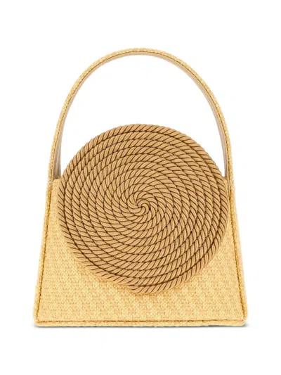 D'estree Gunther Passementerie Straw Tote Bag In Brown