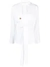 D'estree Hemd Mit Gebundener Taille In White