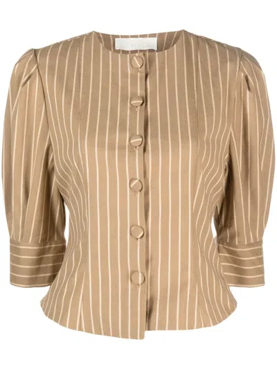D'estree Jasper Stripe-print Shirt In Neutrals