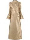 D'estree Keith Metallic-finish Midi Dress In Gold