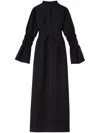 D'estree Keith Ruched-sleeve Dress In Black