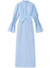 D'estree Keith Striped Maxi Dress In Blue
