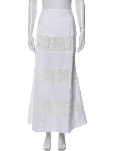 Pre-owned D'estree Lace Pattern Long Skirt W/ Tags In White