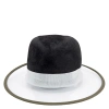 D'ESTREE D'ESTREE LADIES BLACK WIDE BRIM VINYL AND RABBIT-FELT HAT IN BLACK