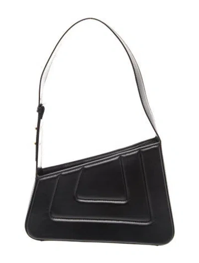Pre-owned D'estree Leather Shoulder Bag In Black