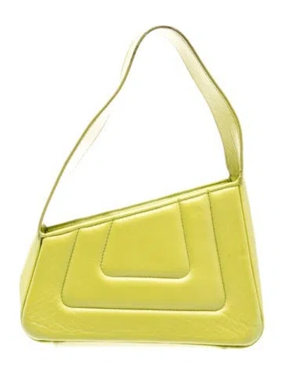 Pre-owned D'estree Leather Shoulder Bag In Green