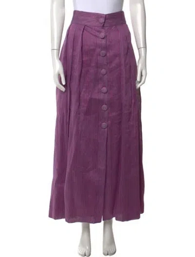 Pre-owned D'estree Linen Long Skirt W/ Tags In Purple