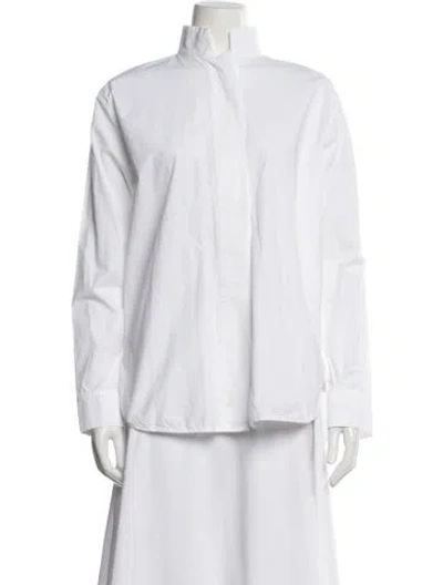 Pre-owned D'estree Long Sleeve Blouse In White