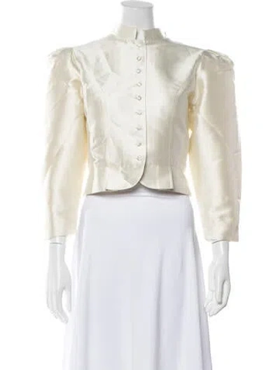 Pre-owned D'estree Long Sleeve Button-up Top In Neutrals