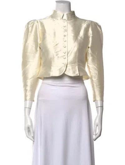 Pre-owned D'estree Long Sleeve Button-up Top In Neutrals