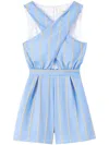 D'estree Louis Striped Playsuit In Blue