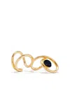 D'estree Louise Double Inset-gemstone Ring In Black