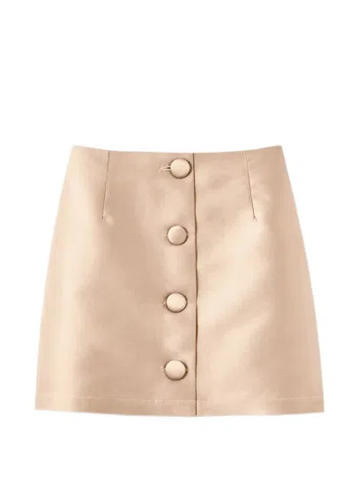 D'estree Lucio Button Mini Skirt In Pink