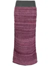 D'estree Lynette Mélange-knit Midi Skirt In Purple