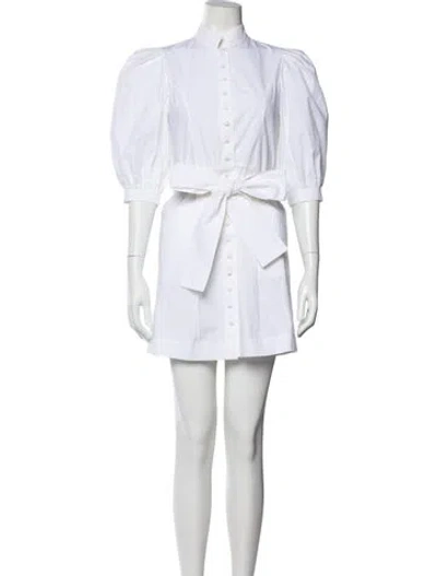 Pre-owned D'estree Mock Neck Mini Dress In White