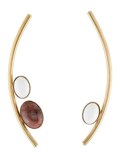Pre-owned D'estree Multi Stone Drop Earrings