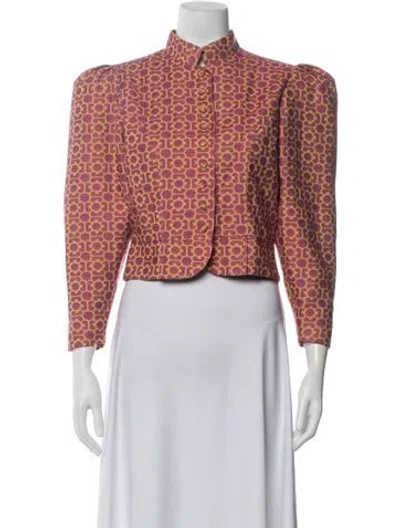 Pre-owned D'estree Patterned Blazer In Pink
