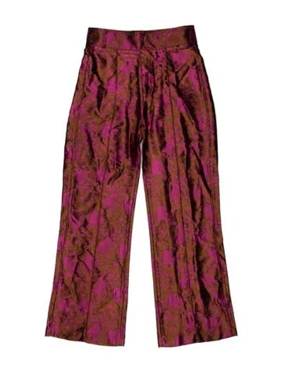 Pre-owned D'estree Patterned Flared Pants In Pink