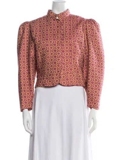 Pre-owned D'estree Patterned Jacket In Pink
